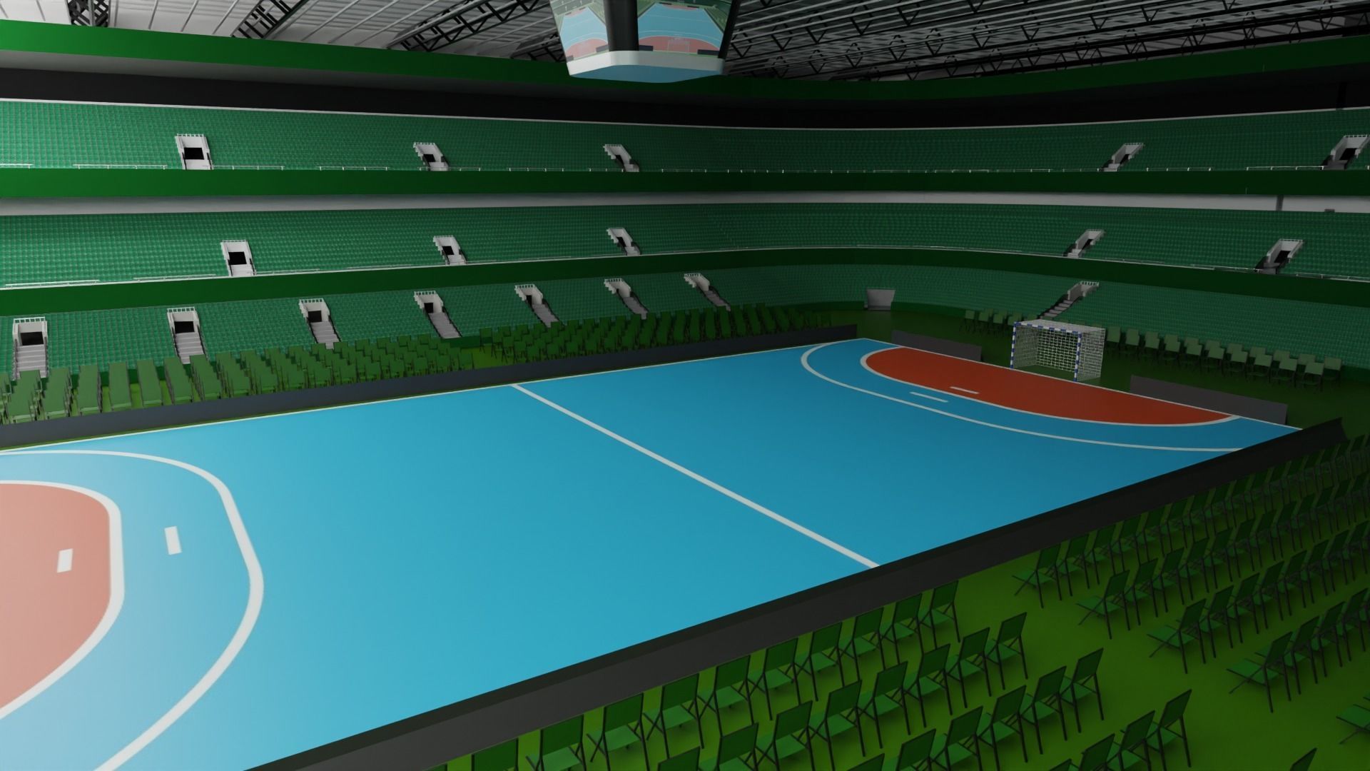 Handball Stadium Low-poly 3D model_2