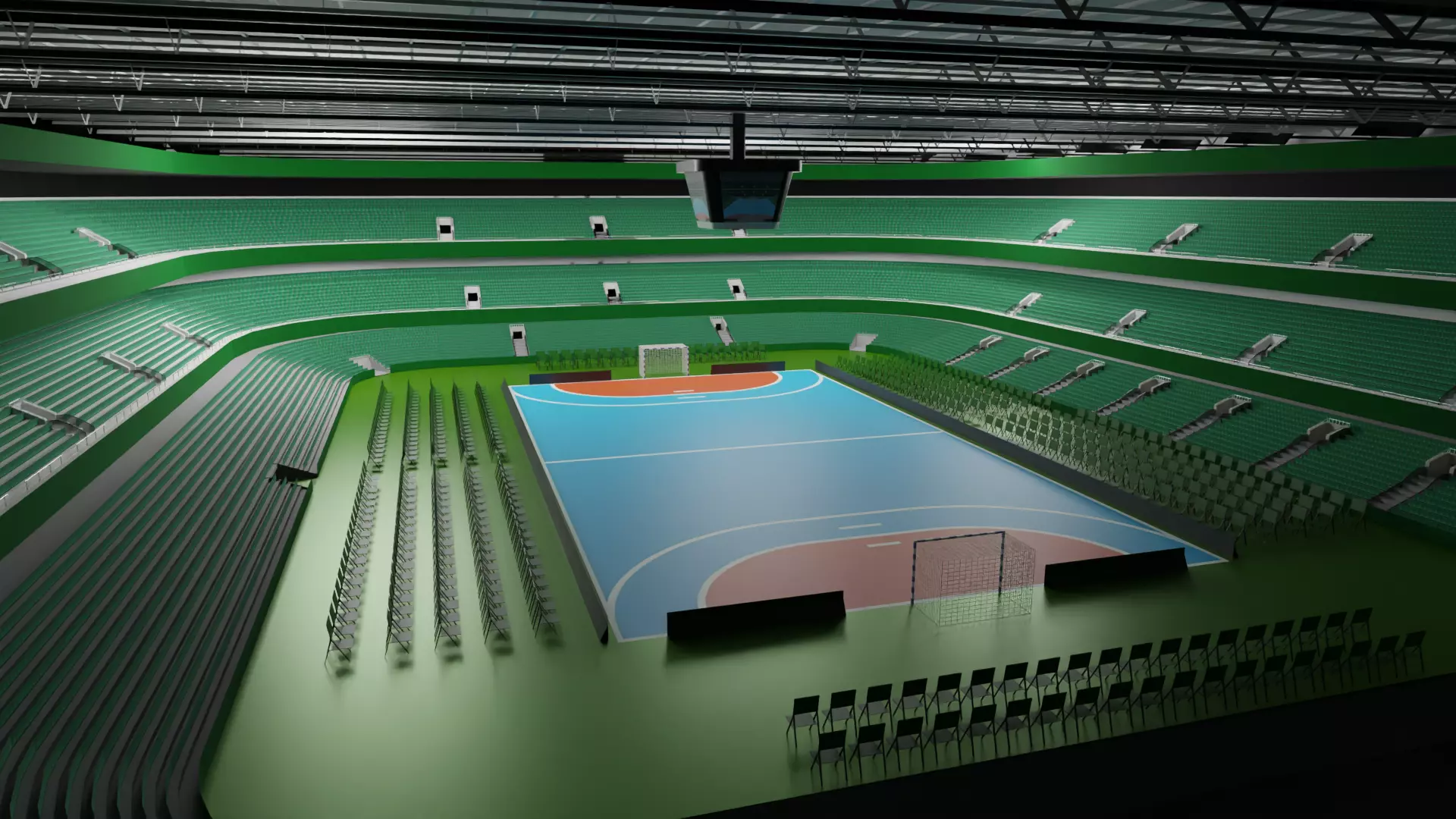 Handball Stadium Low-poly 3D model_0