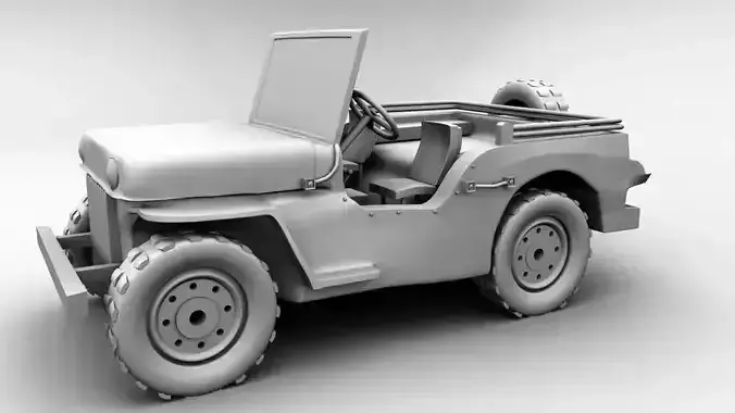 jeep army worldwarcar Free 3D model