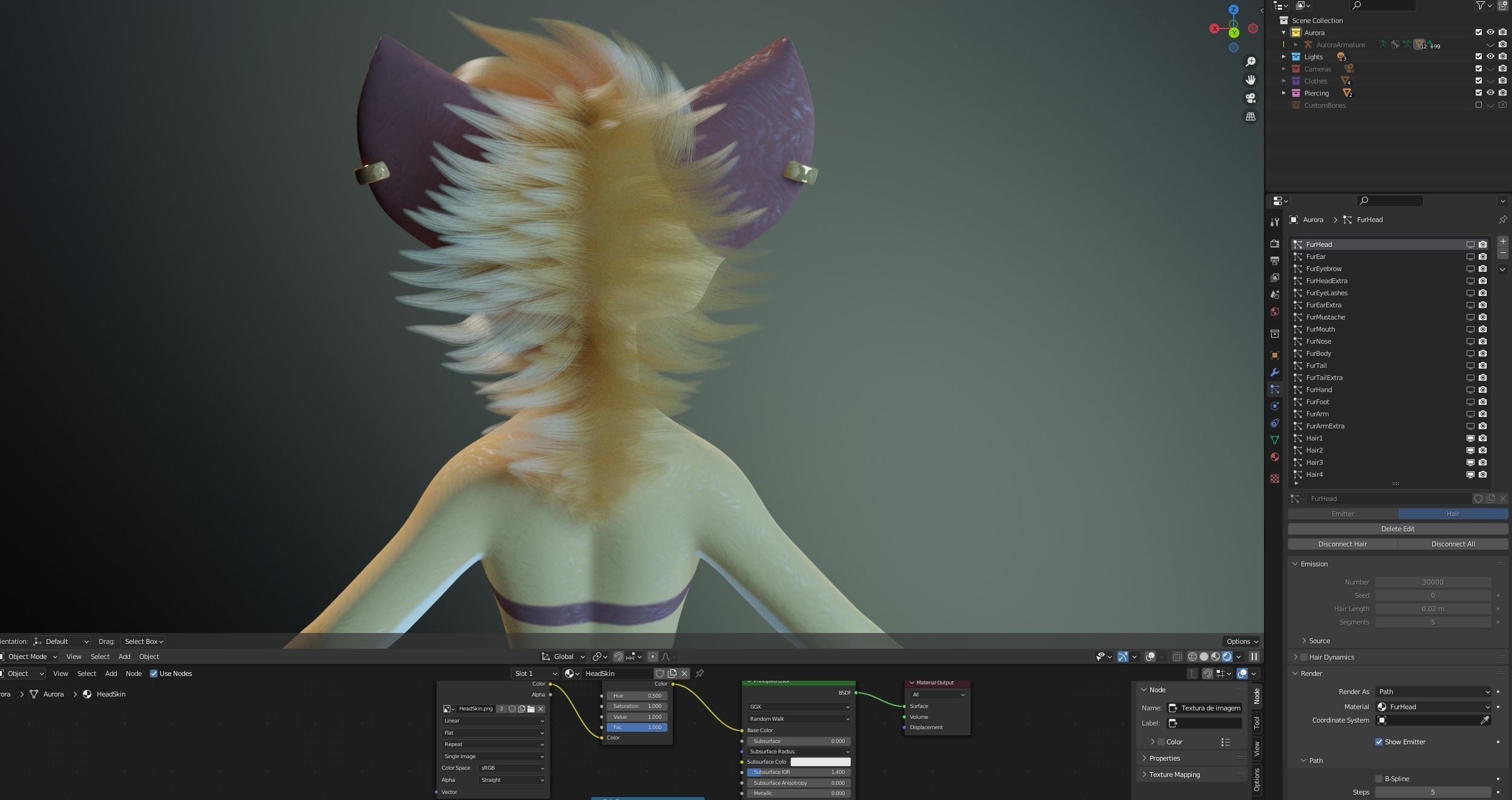 Aurora Anthro Cat 3D model_100