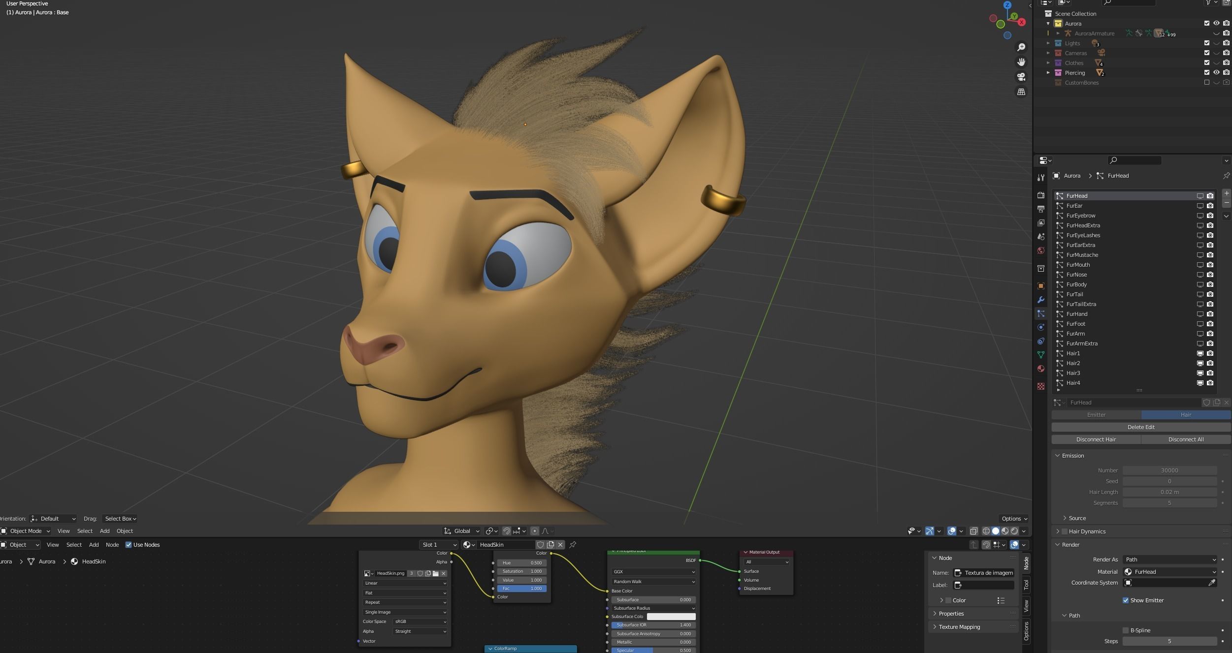 Aurora Anthro Cat 3D model_98