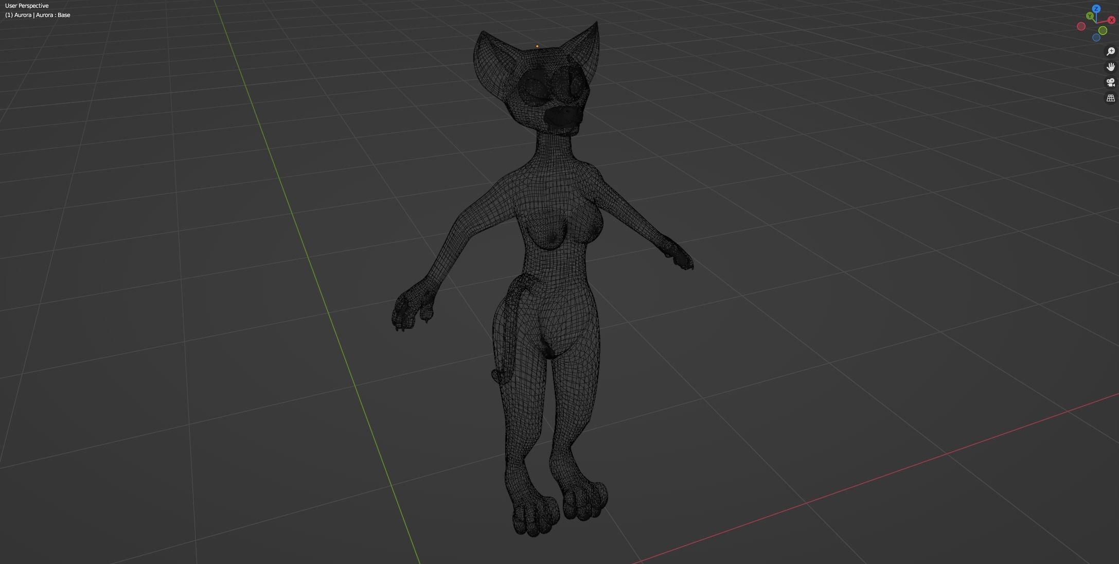 Aurora Anthro Cat 3D model_36