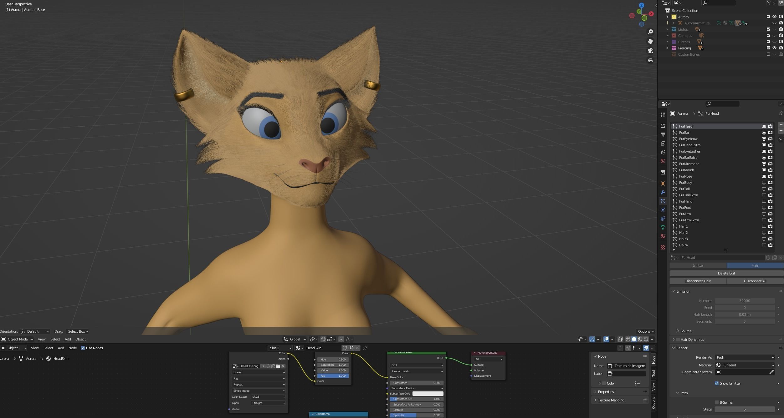Aurora Anthro Cat 3D model_92