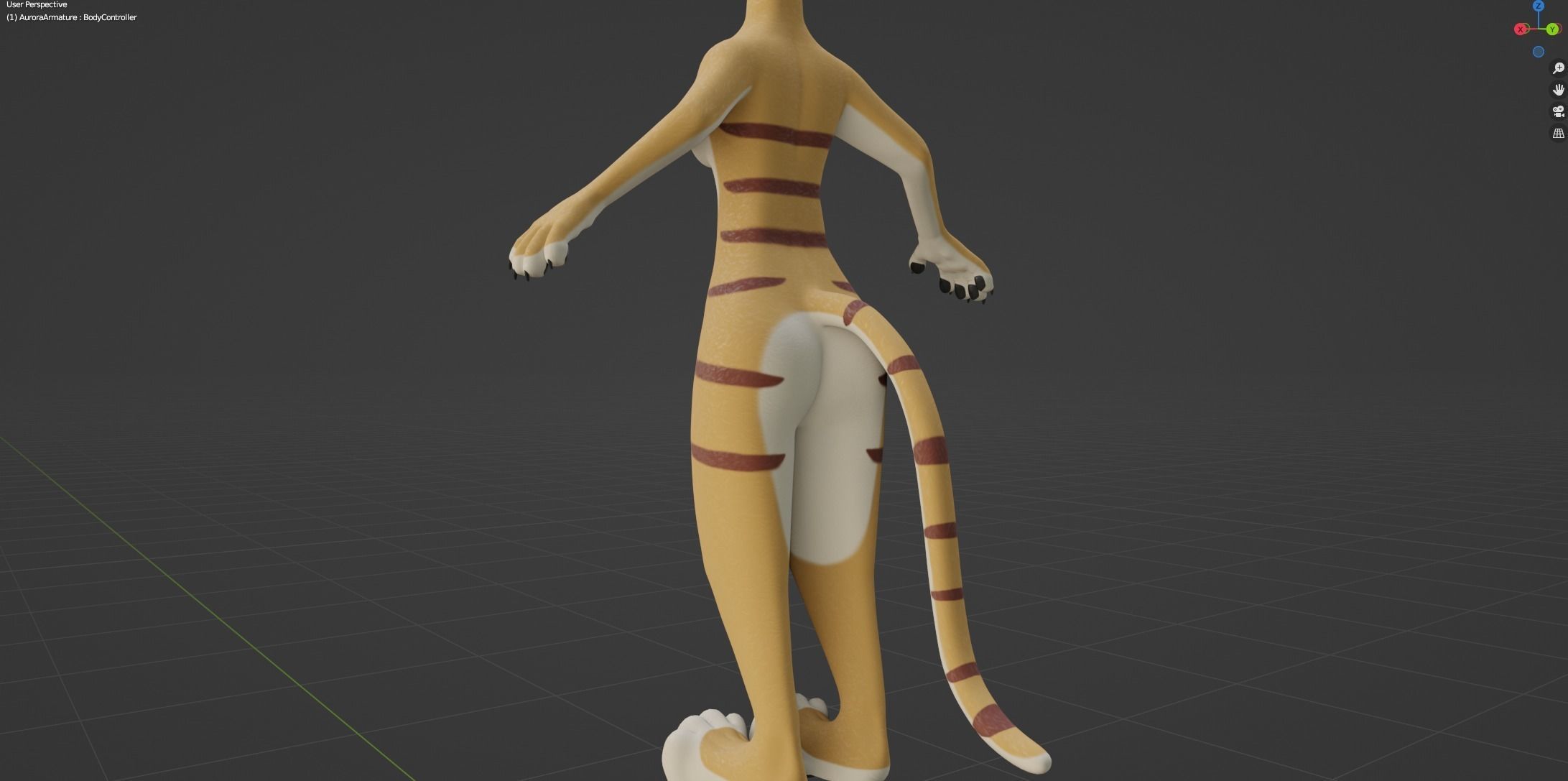 Aurora Anthro Cat 3D model_49