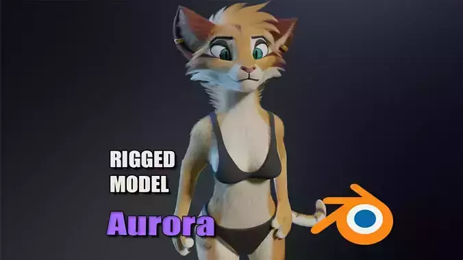 Aurora Anthro Cat 3D model