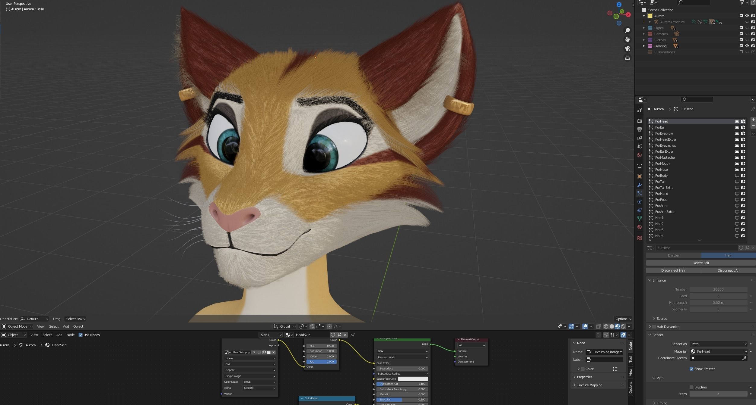 Aurora Anthro Cat 3D model_94