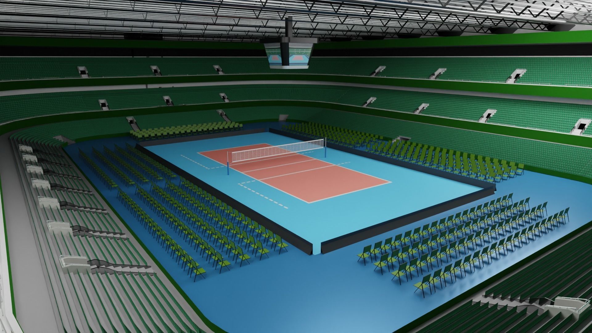 Volleyball Stadium Low-poly 3D model_4
