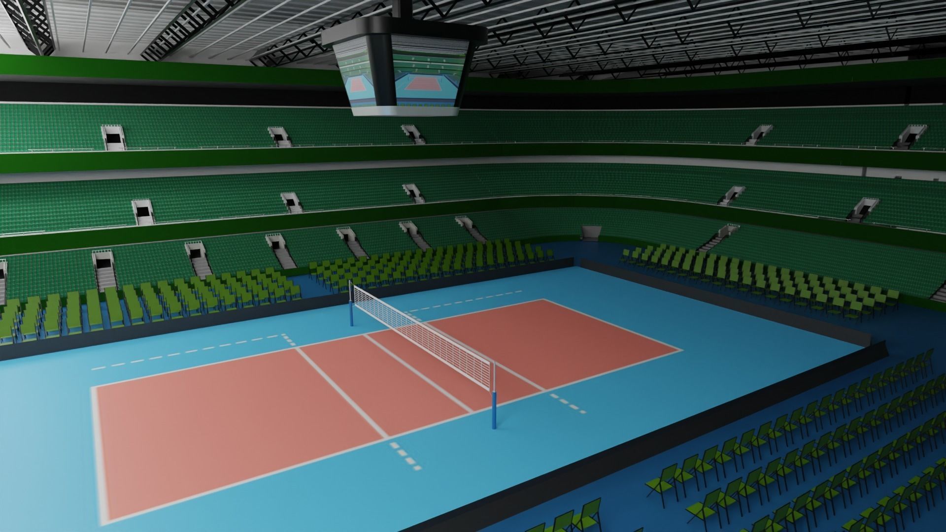 Volleyball Stadium Low-poly 3D model_3
