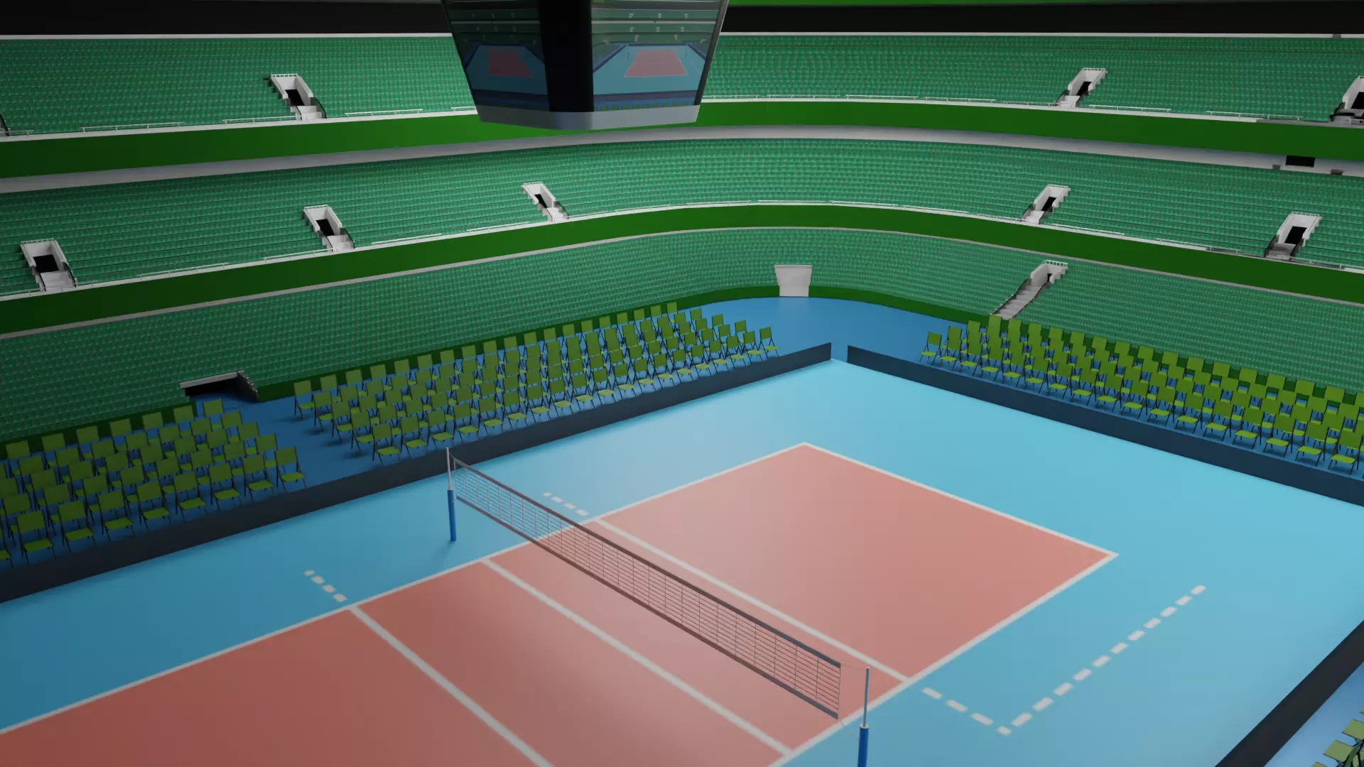 Volleyball Stadium Low-poly 3D model_0