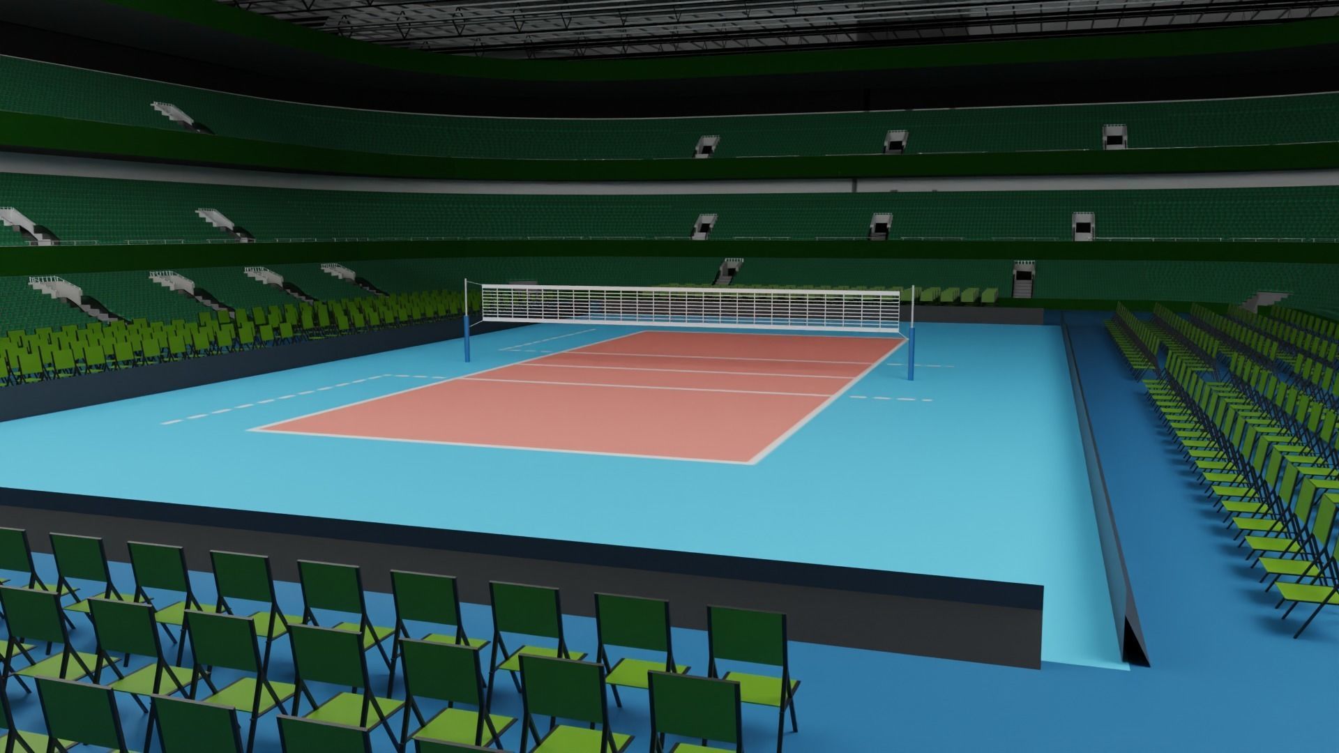 Volleyball Stadium Low-poly 3D model_2