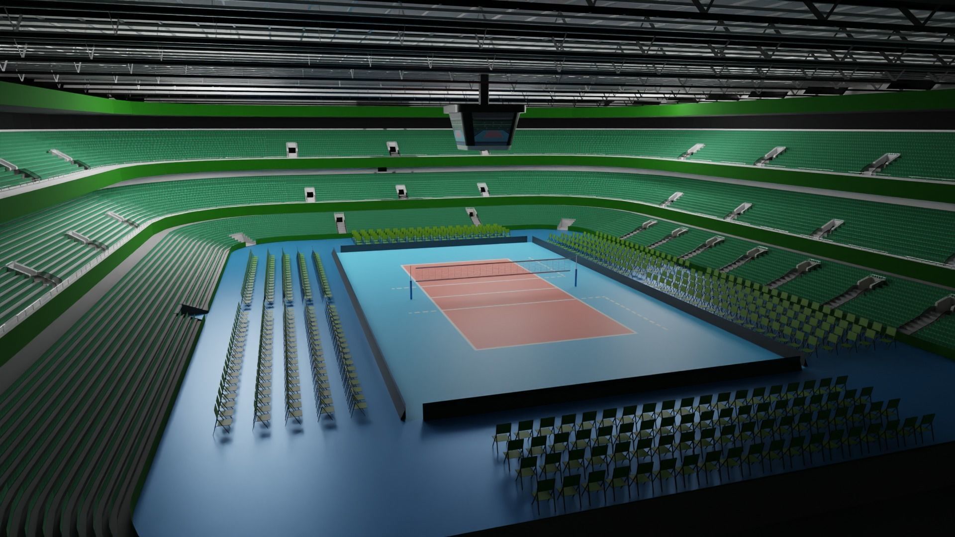 Volleyball Stadium Low-poly 3D model_1