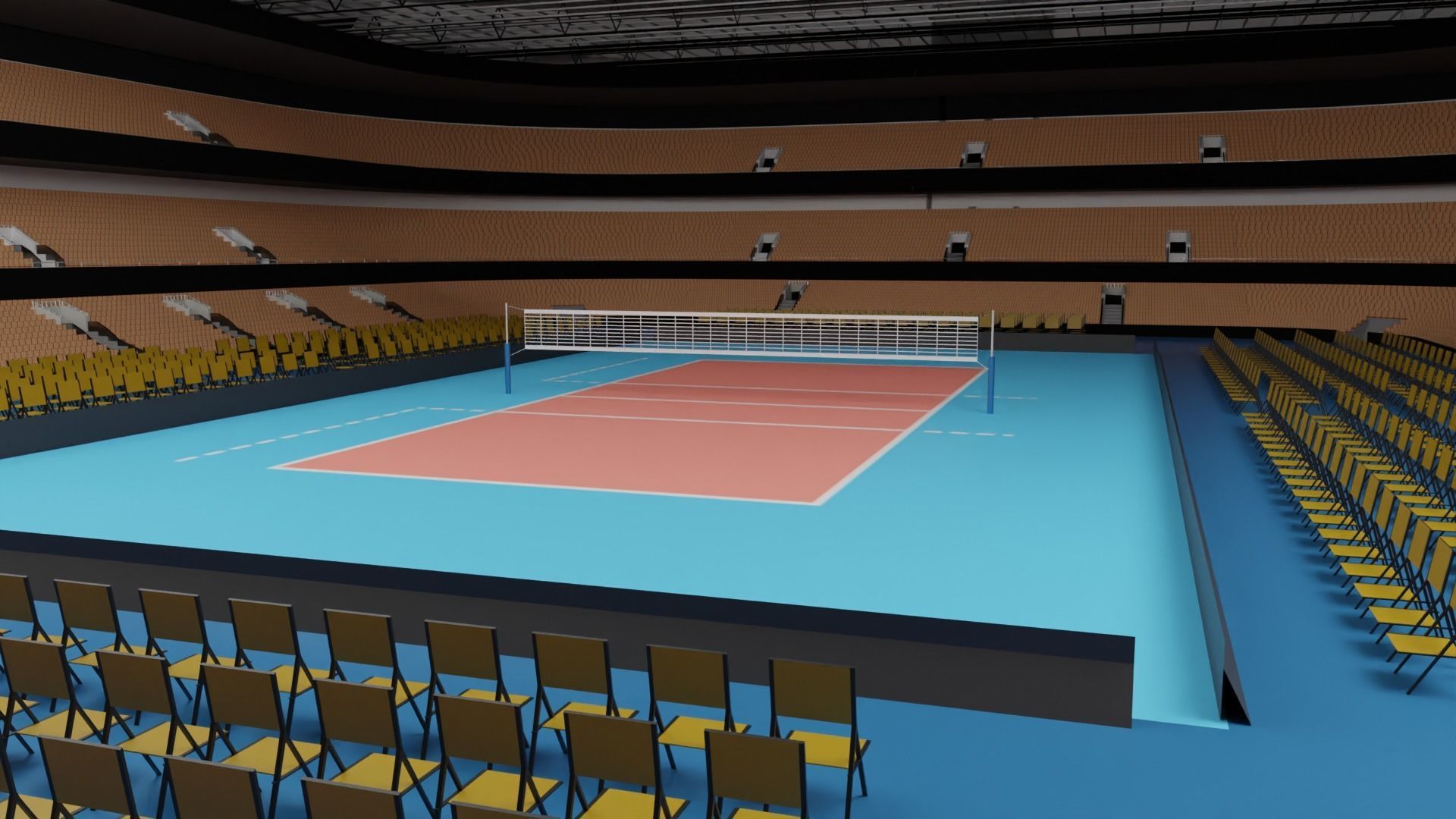 Volleyball Stadium Low-poly 3D model_2