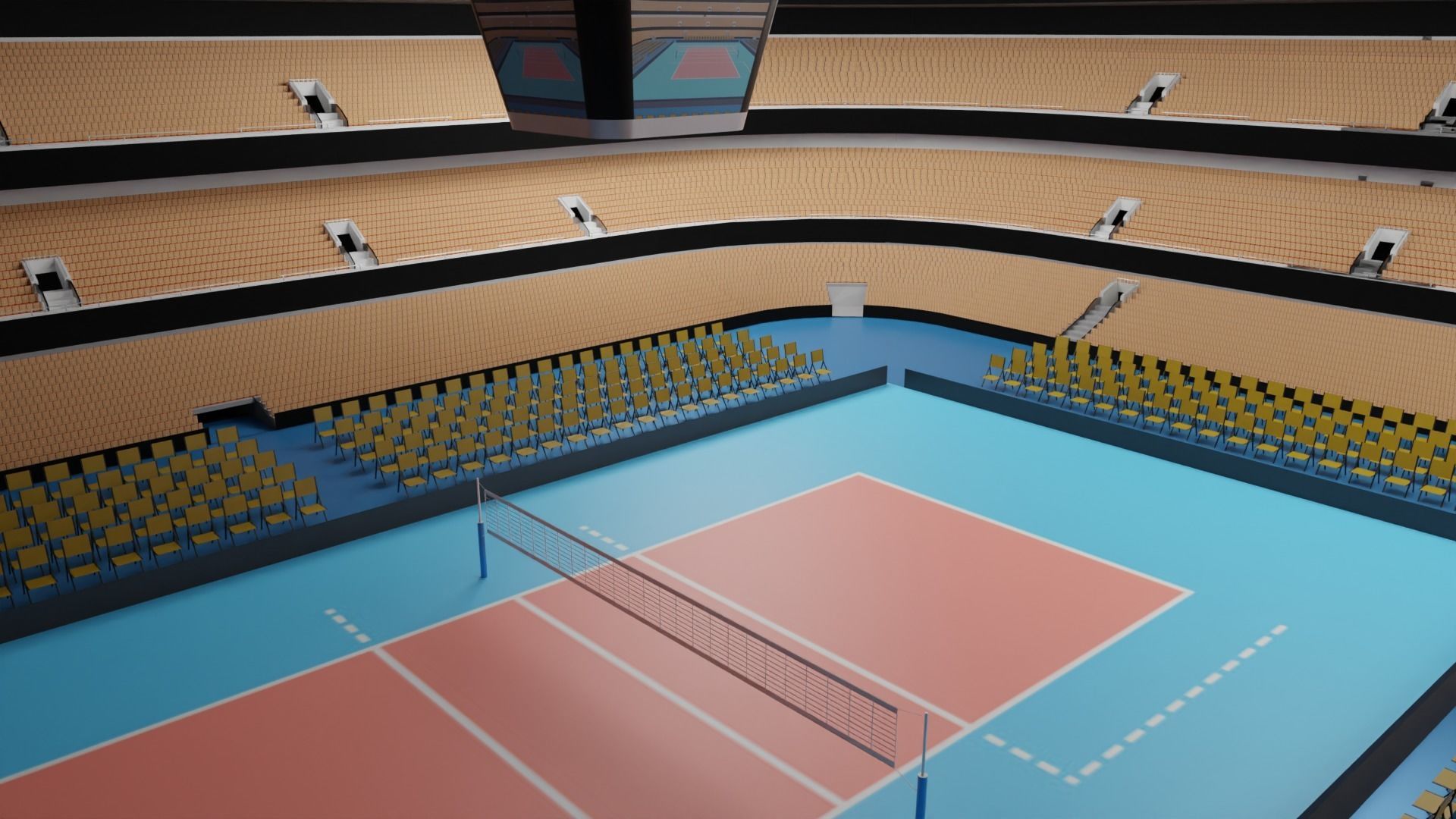 Volleyball Stadium Low-poly 3D model_6