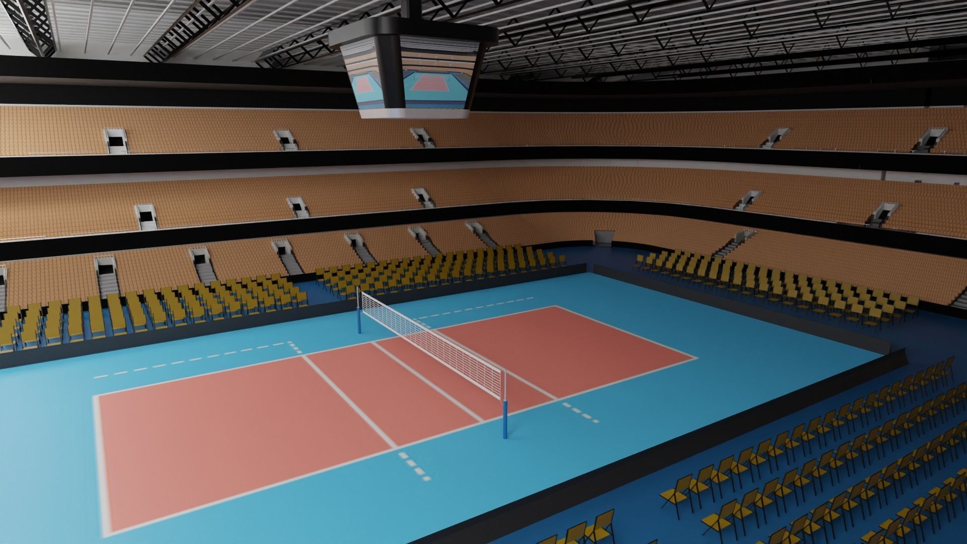 Volleyball Stadium Low-poly 3D model_3