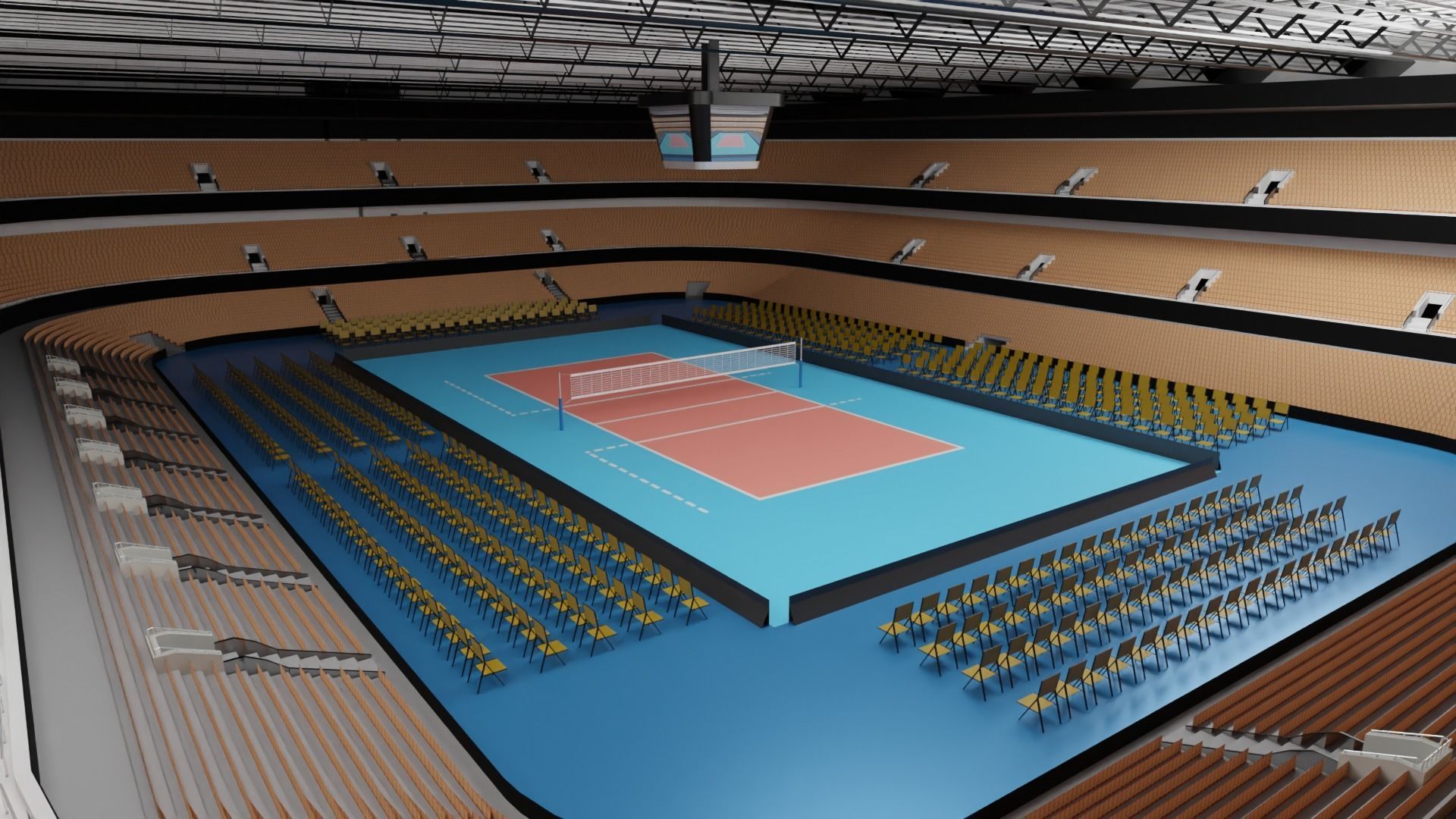 Volleyball Stadium Low-poly 3D model_4
