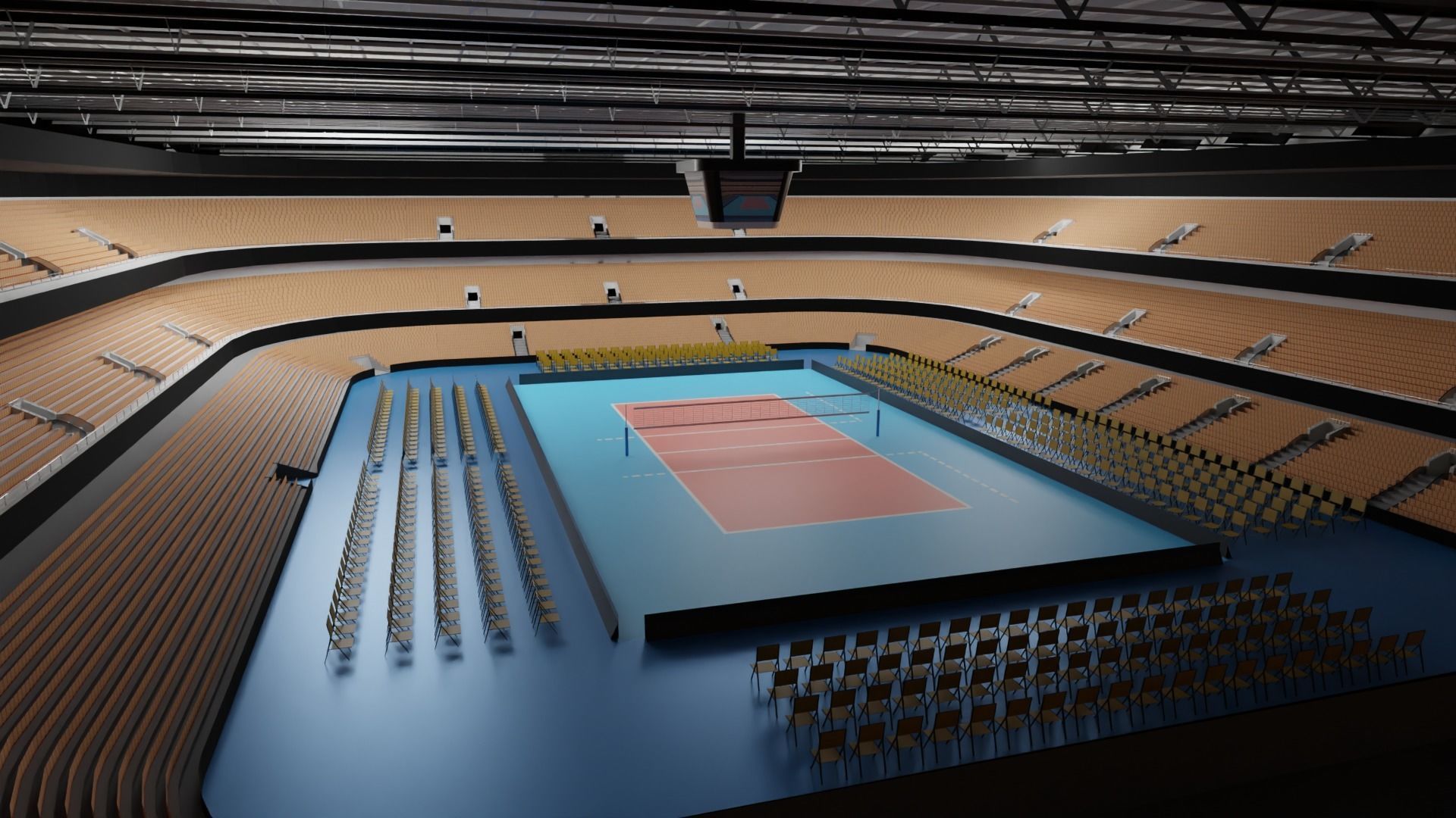 Volleyball Stadium Low-poly 3D model_1