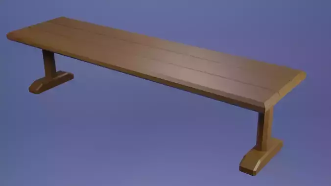 Low Poly Bench wooden