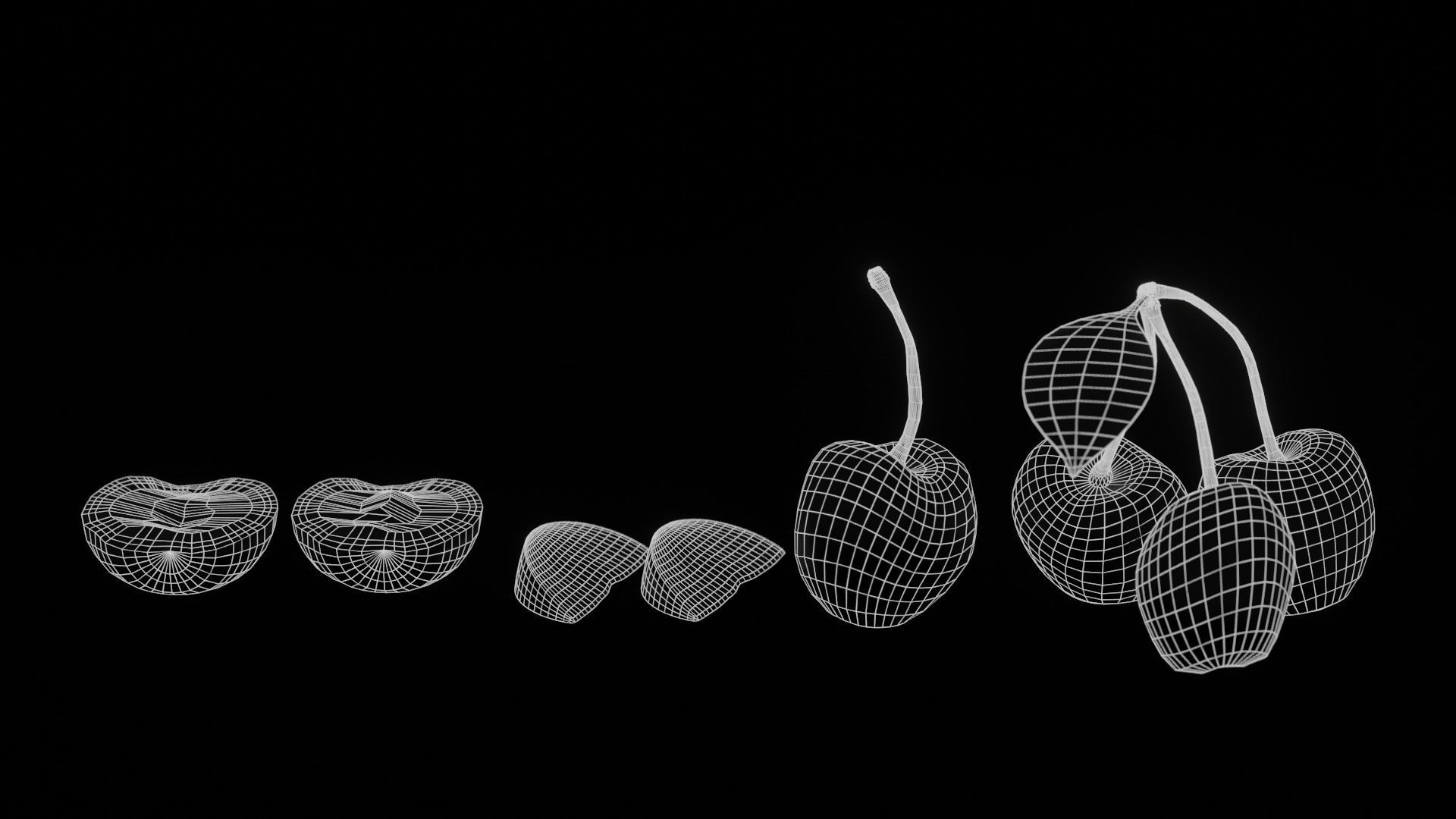 fruit bundle game asset - sliced Low-poly 3D model_3