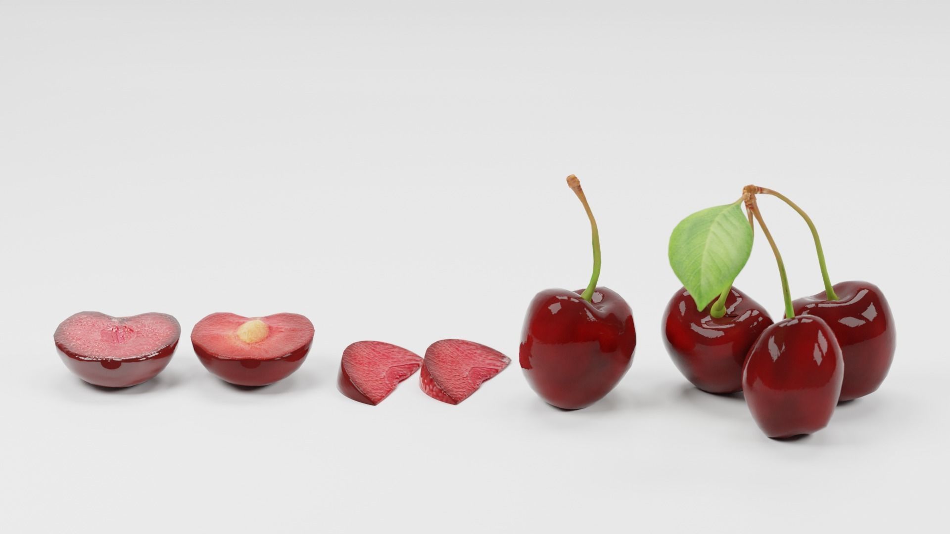 fruit bundle game asset - sliced Low-poly 3D model_2
