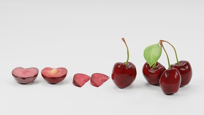 fruit bundle game asset - sliced Low-poly 3D model 3