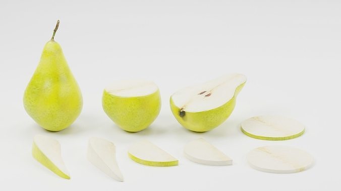 fruit bundle game asset - sliced Low-poly 3D model 6