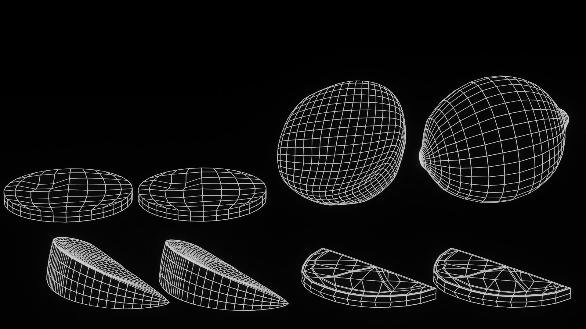 fruit bundle game asset - sliced Low-poly 3D model_9