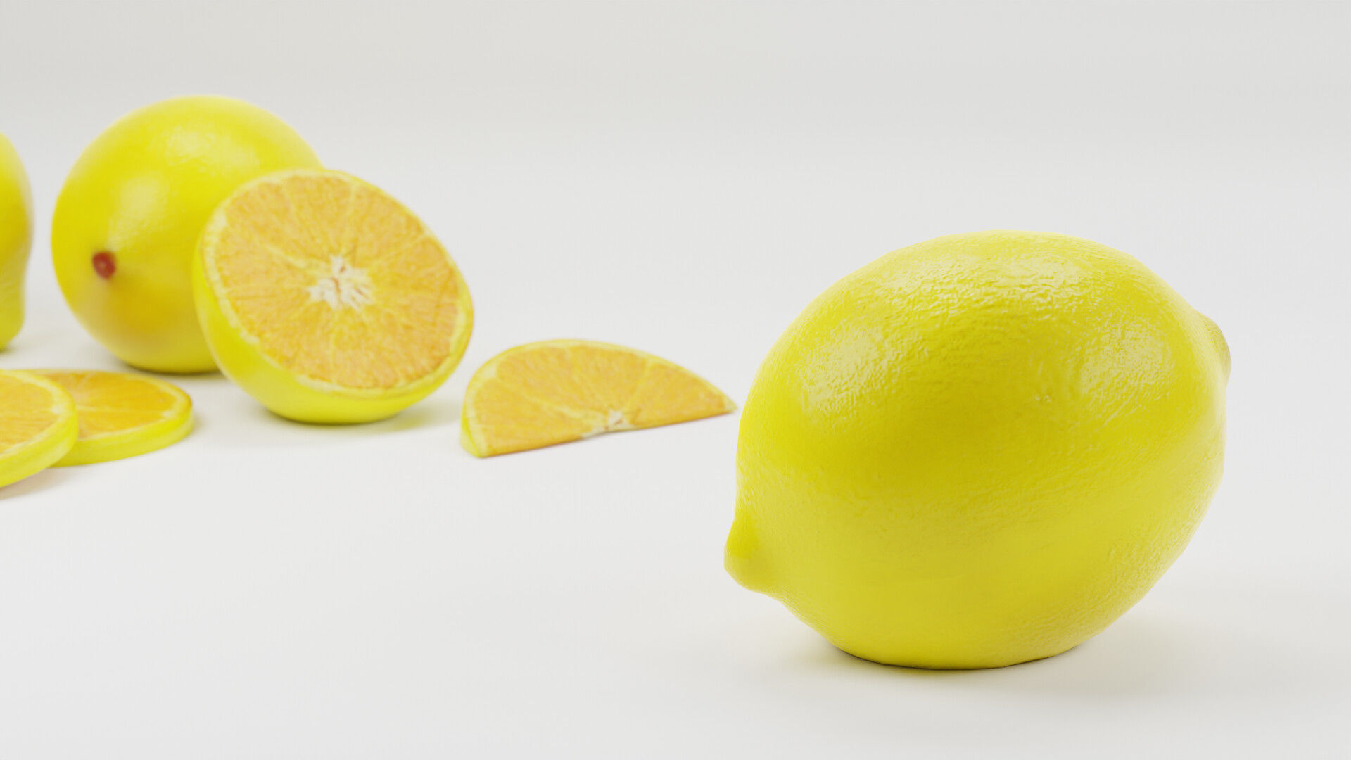 fruit bundle game asset - sliced Low-poly 3D model_7