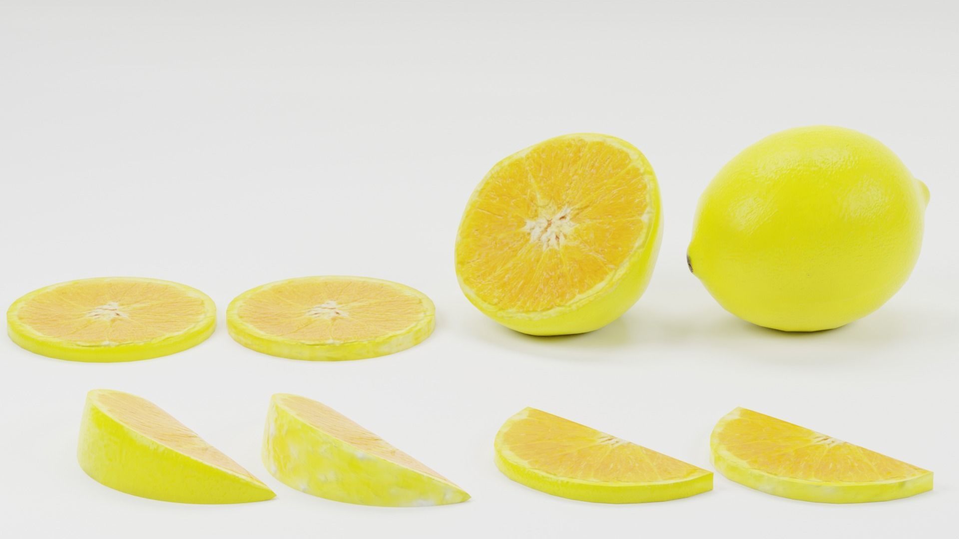 fruit bundle game asset - sliced Low-poly 3D model_8