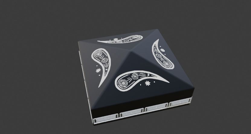 Uzbek national doppi 3D model Low-poly 3D model Free low-poly 3D model_1