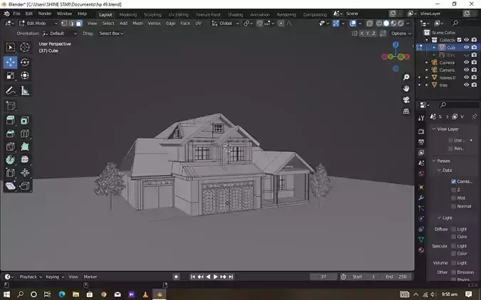 Simple House Design For Sale in Cheap Price Low-poly 3D model