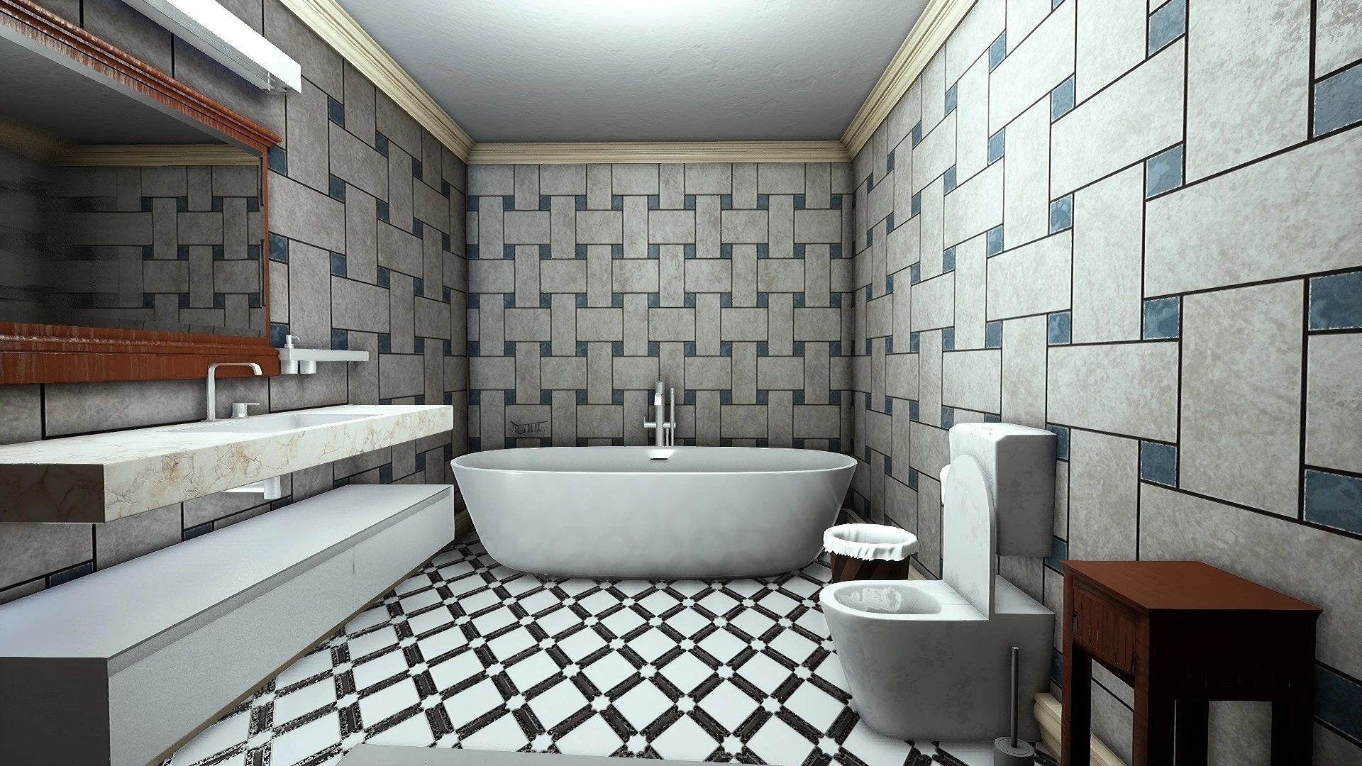 Big House - 3 Floors 3D model_5