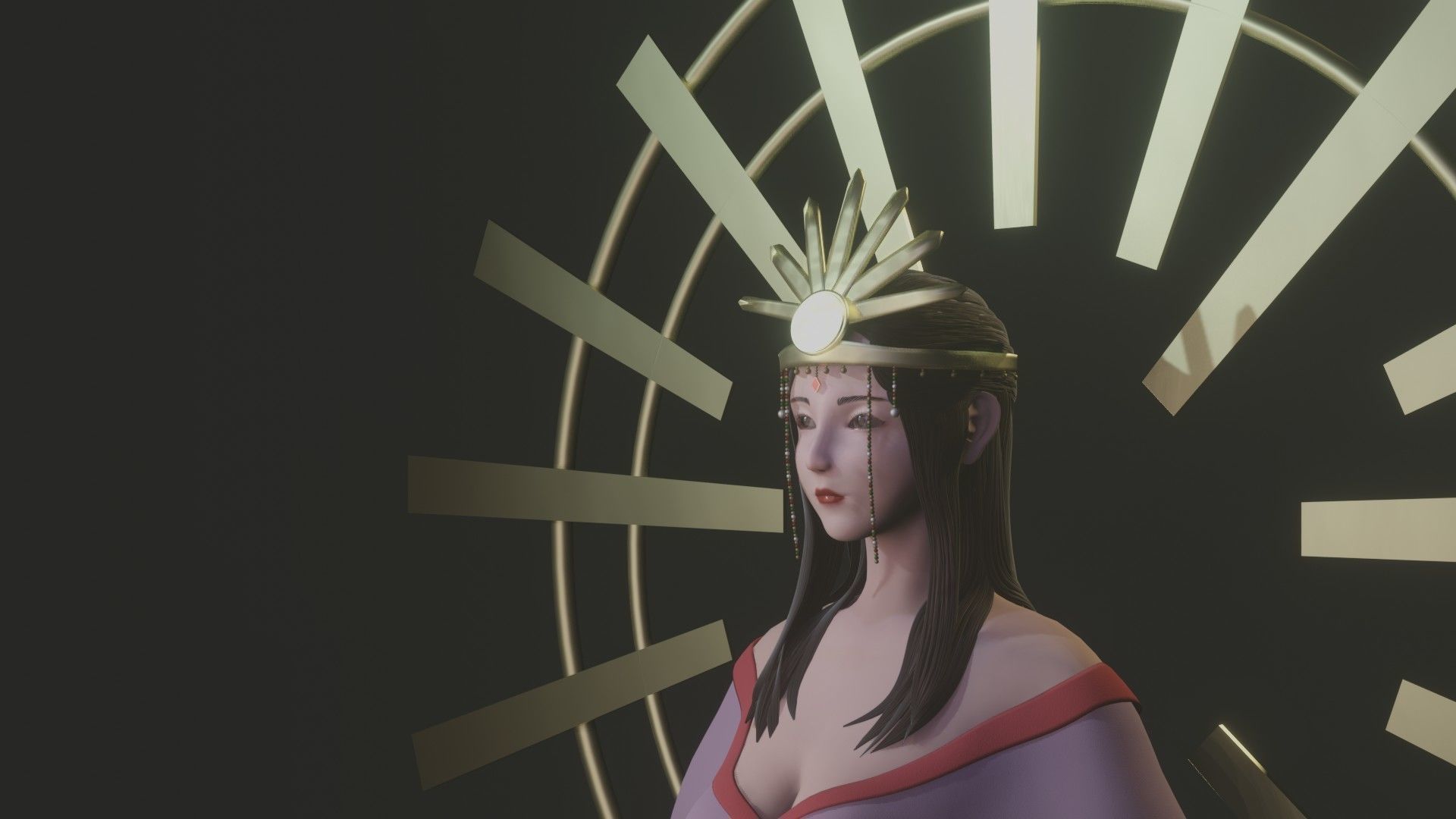 RiggedFemale rigged female character blender eveve 3D model animated