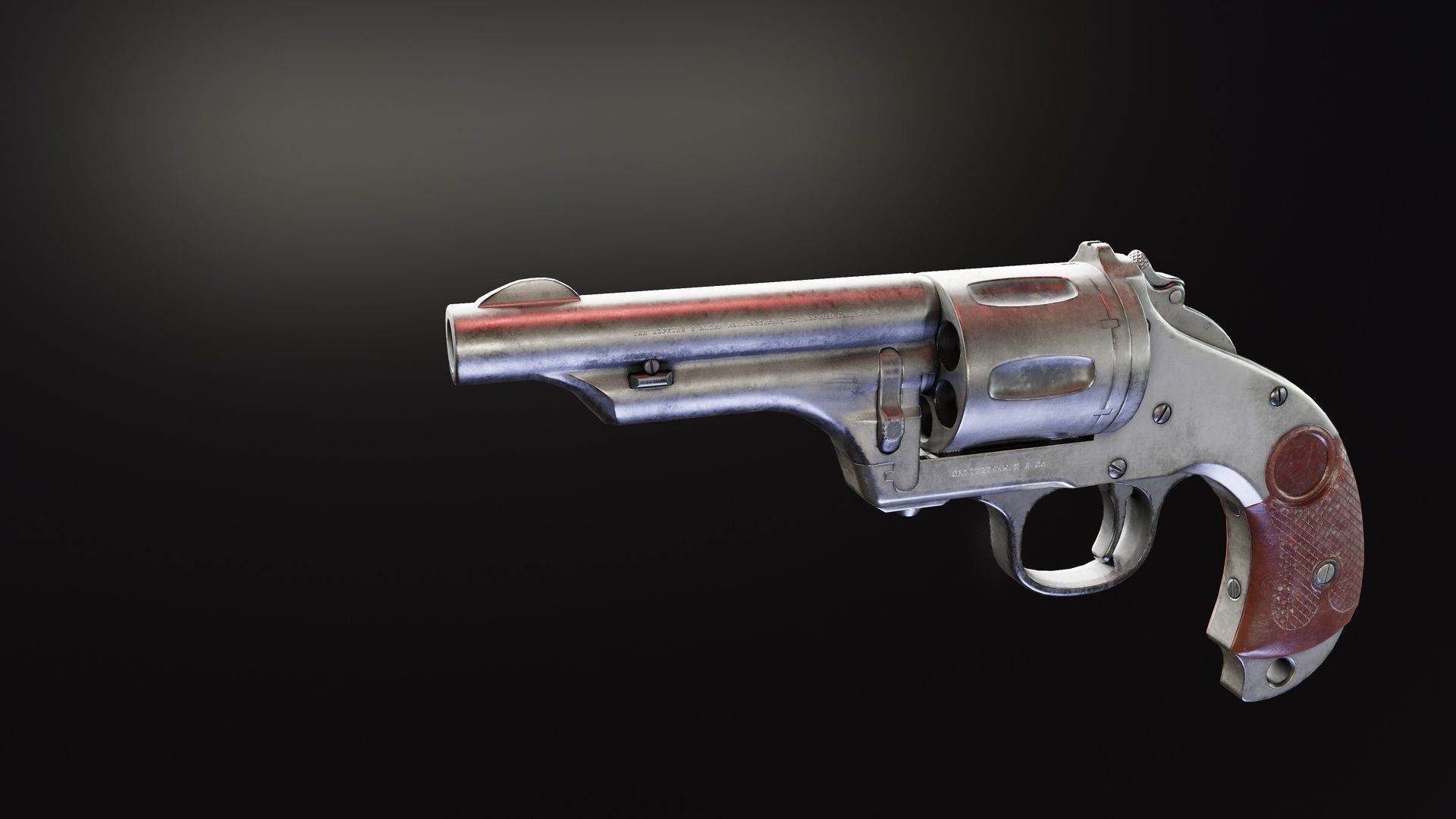 Merwin Hulbert Revolver Low-poly 3D model_7