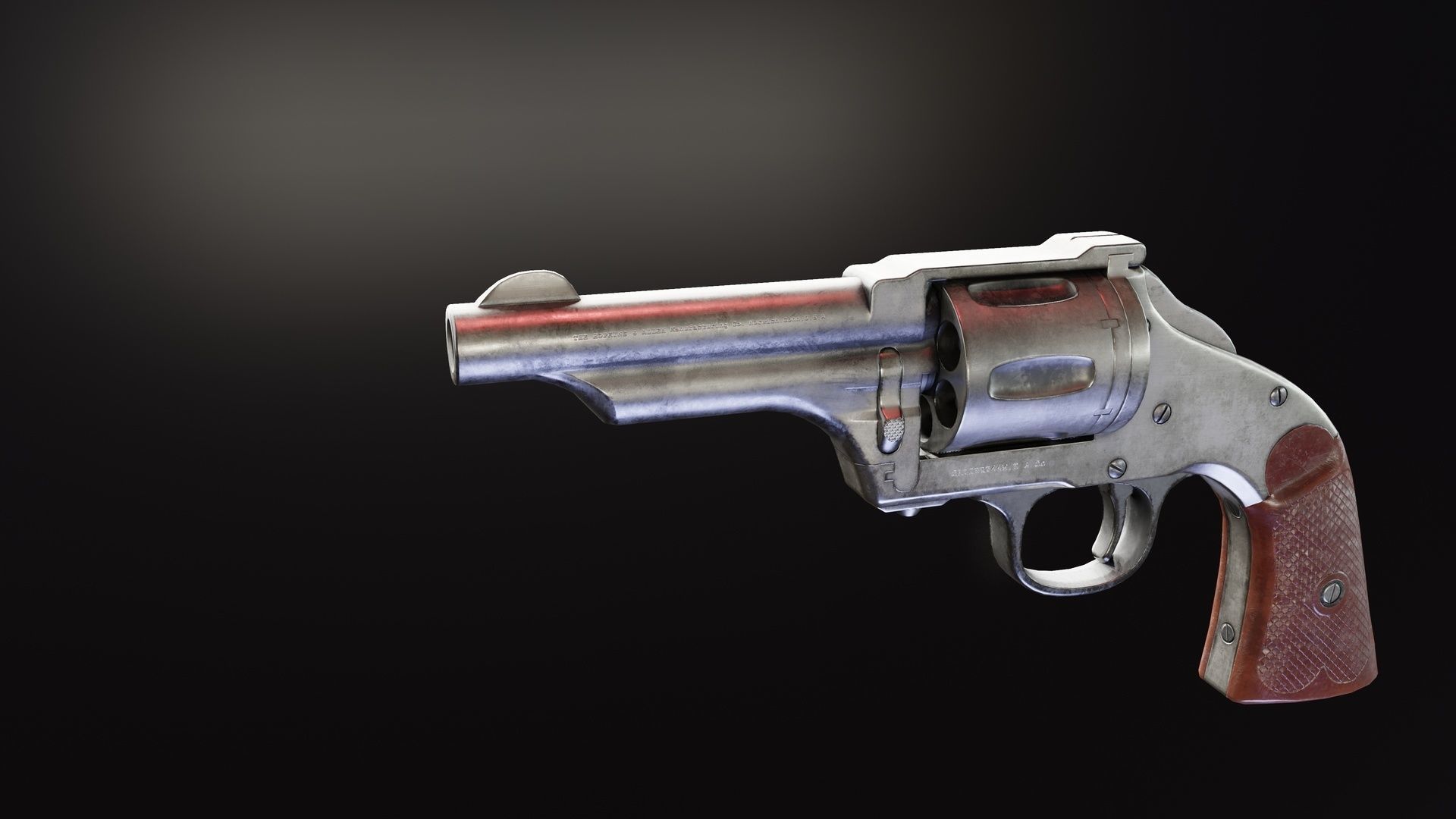 Merwin Hulbert Revolver Low-poly 3D model_1