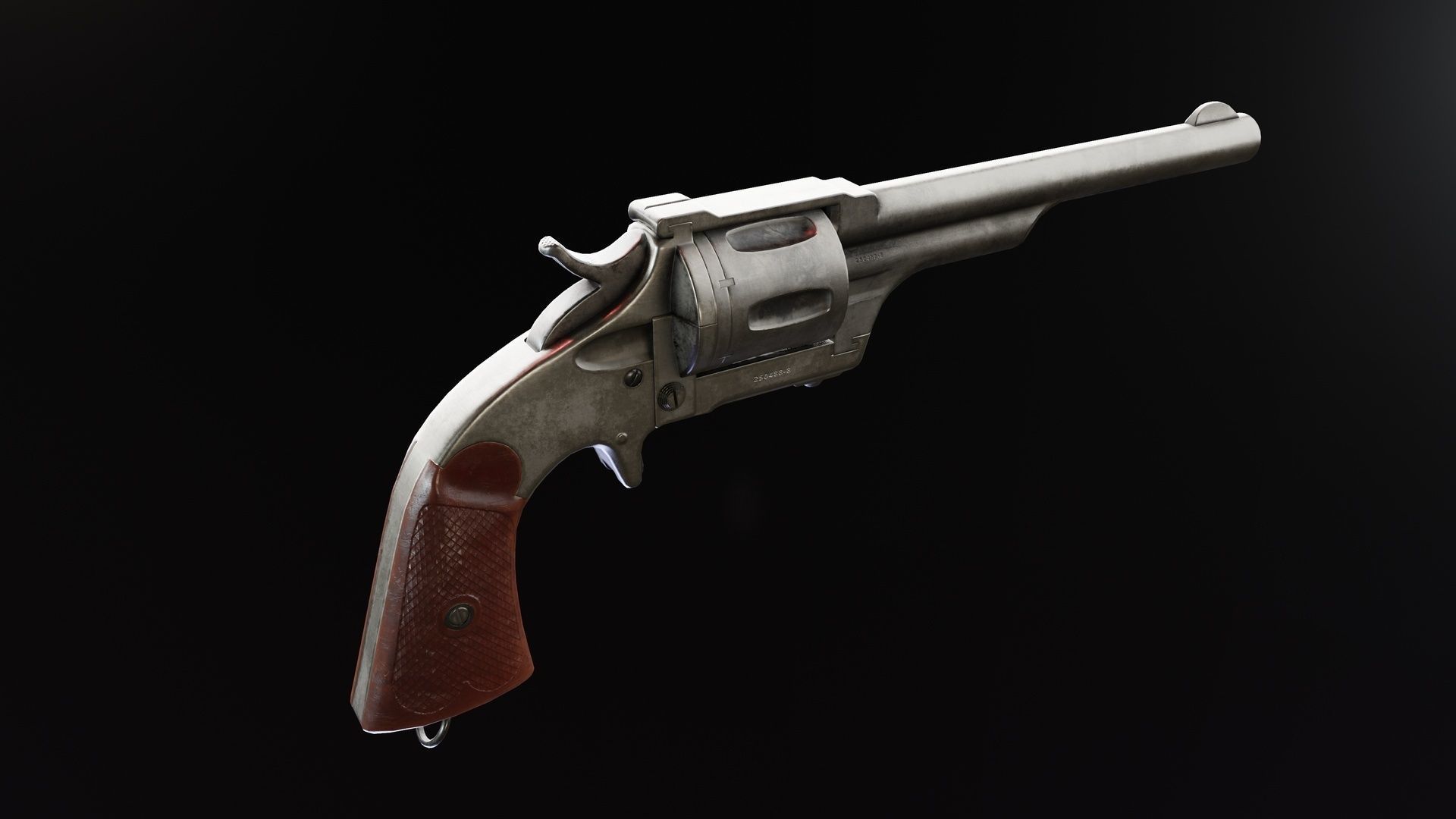 Merwin Hulbert Revolver Low-poly 3D model_10