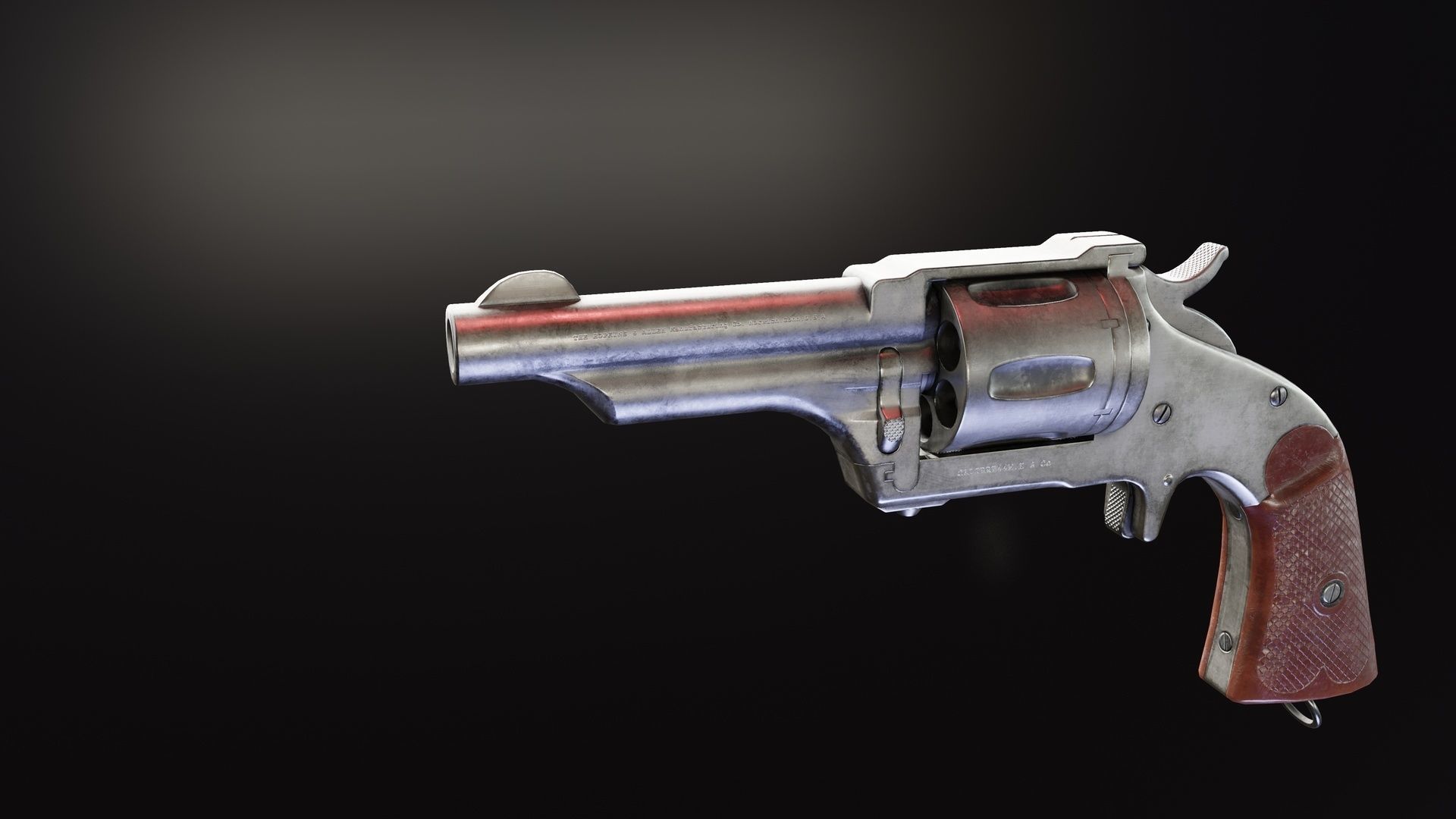 Merwin Hulbert Revolver Low-poly 3D model_3