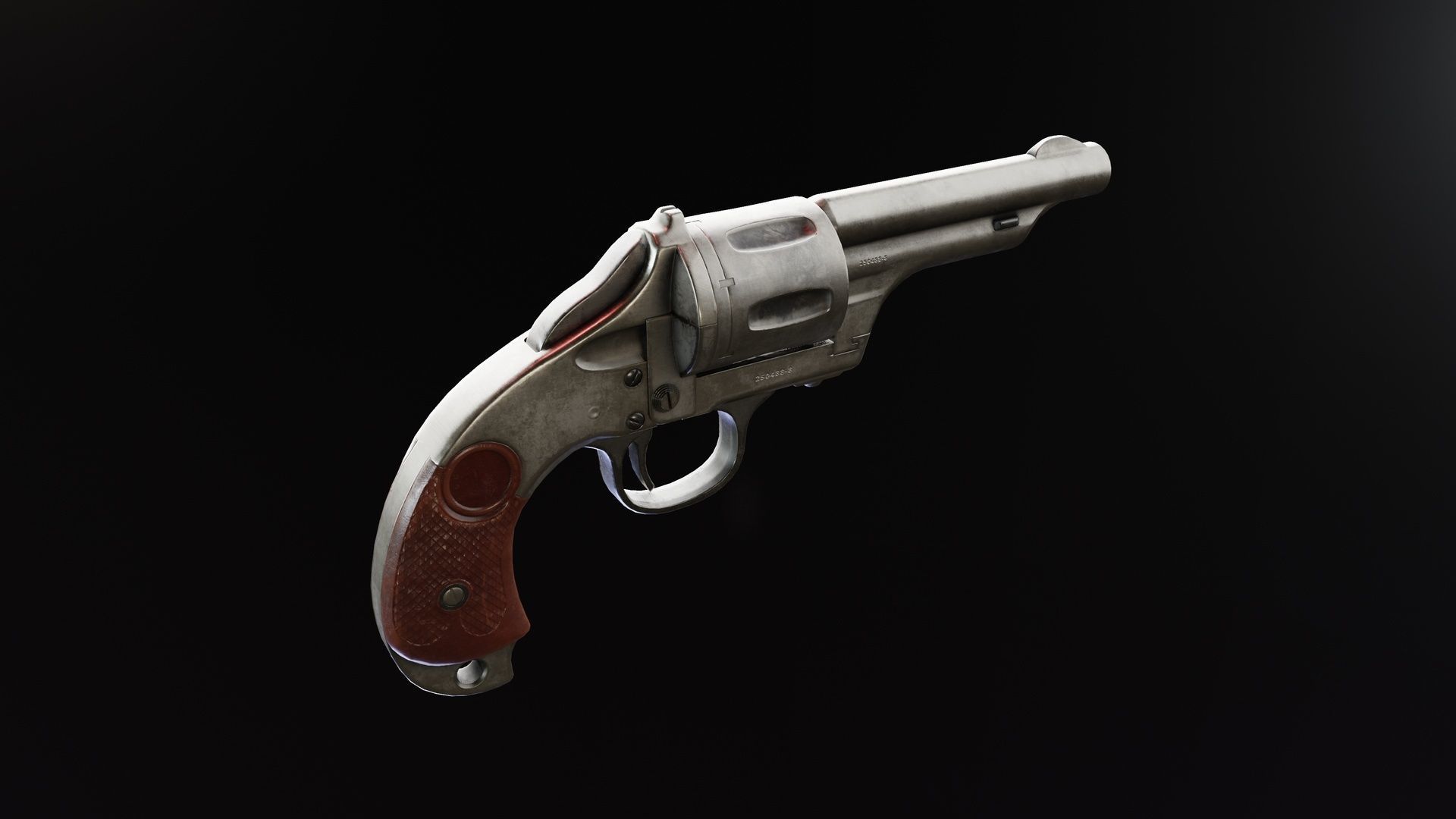 Merwin Hulbert Revolver Low-poly 3D model_9