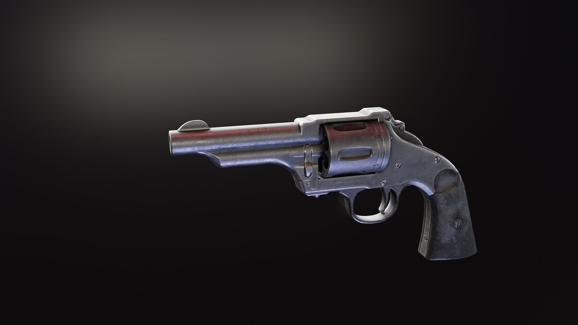 Merwin Hulbert Revolver Low-poly 3D model_5