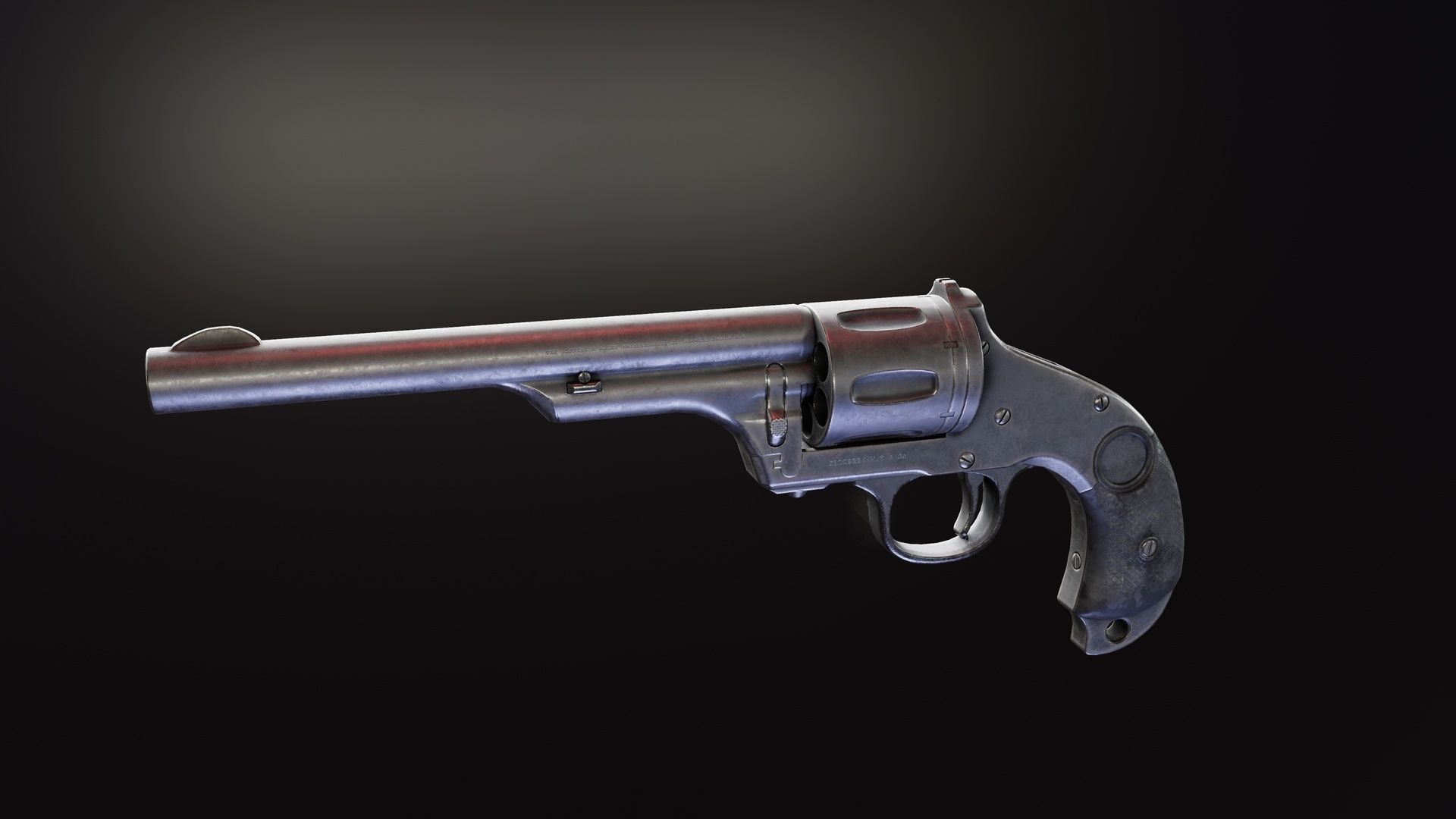 Merwin Hulbert Revolver Low-poly 3D model_4