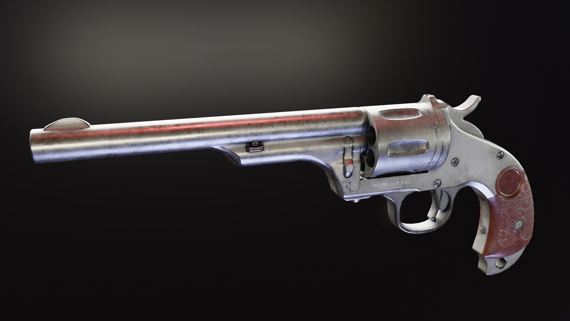 Merwin Hulbert Revolver Low-poly 3D model_2