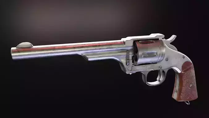 Merwin Hulbert Revolver Low-poly 3D model