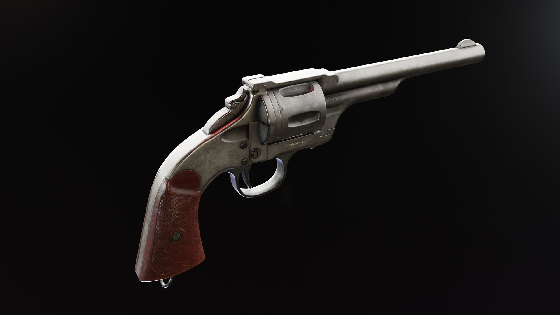Merwin Hulbert Revolver Low-poly 3D model_8
