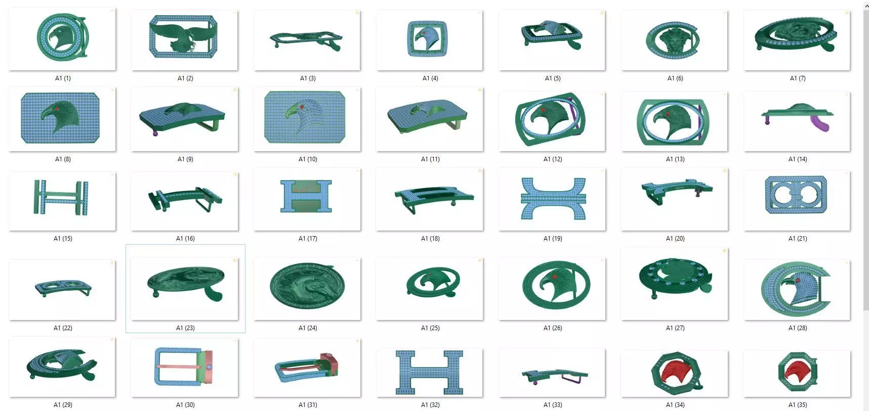   belt head 19 models 3D print model_0