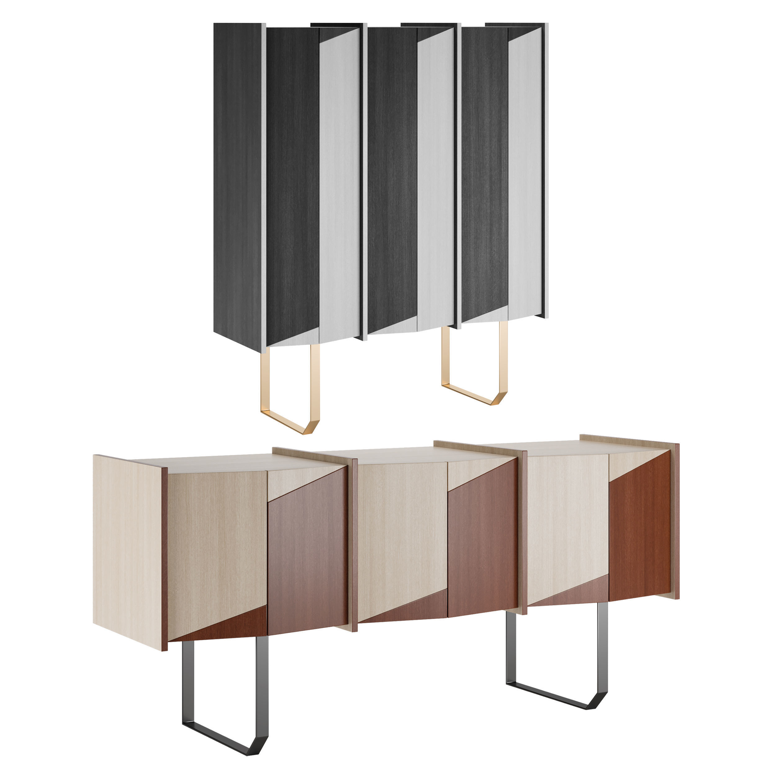 Diedro Sideboard - Highboard by Gallotti Radice 3D model_1