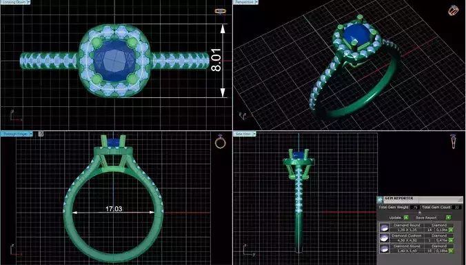 Cushion cut halo engagement ring