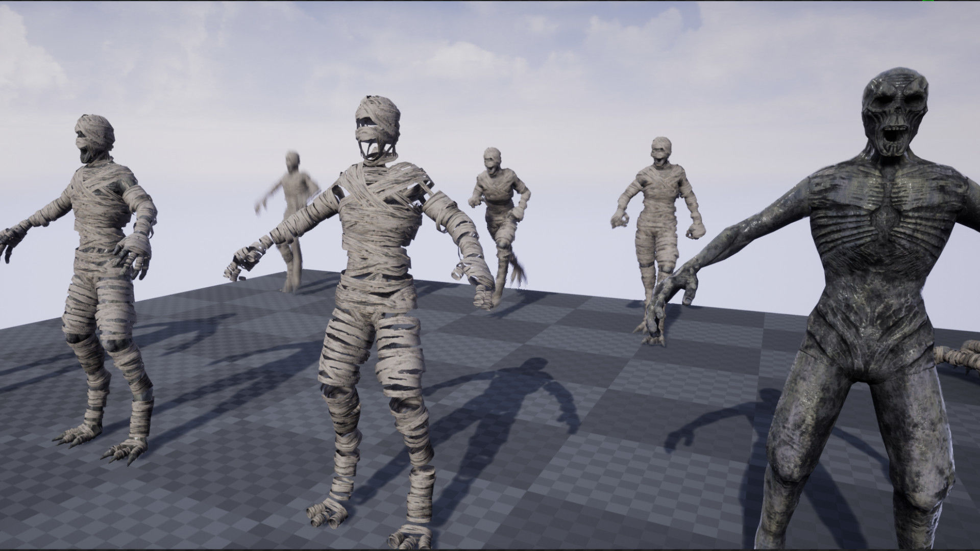 Ancient mummy Low-poly 3D model_12