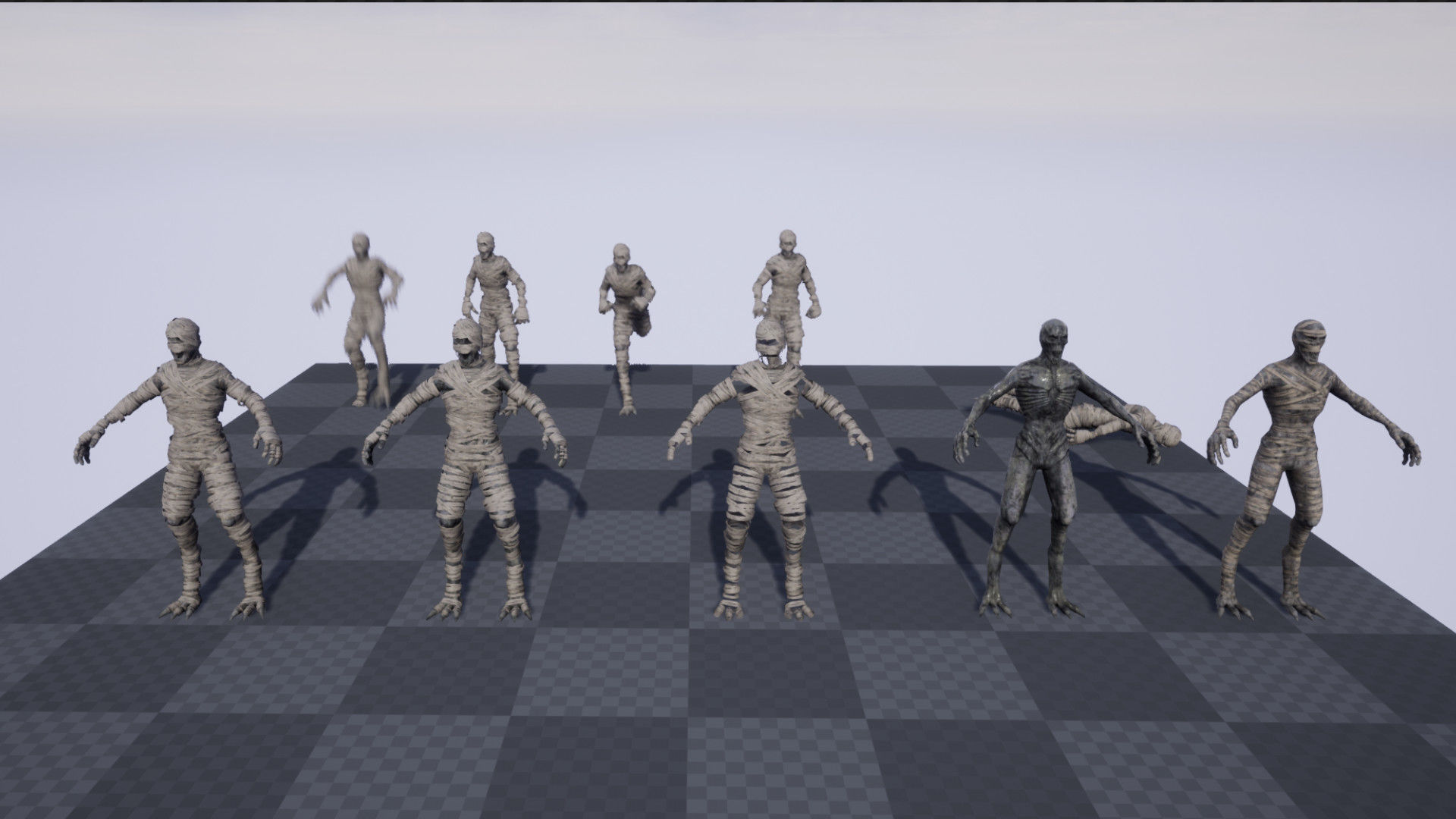 Ancient mummy Low-poly 3D model_8