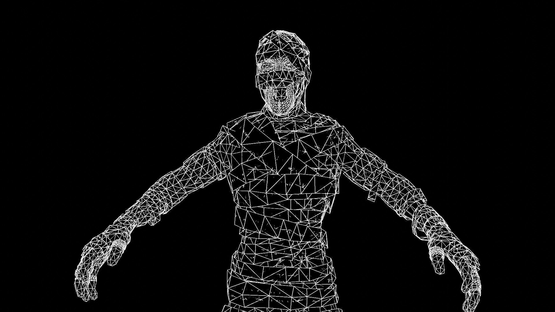 Ancient mummy Low-poly 3D model_18