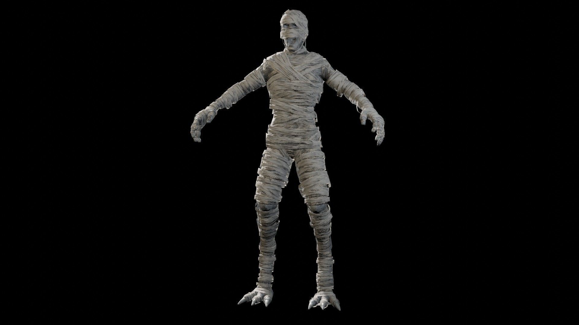 Ancient mummy Low-poly 3D model_3