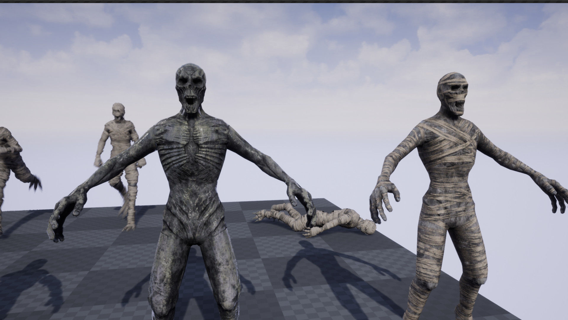 Ancient mummy Low-poly 3D model_10